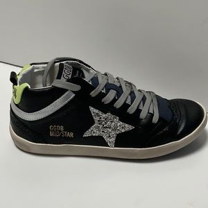 GOLDEN GOOSE DUPES NAVY MID STAR SNEAKERS.  38